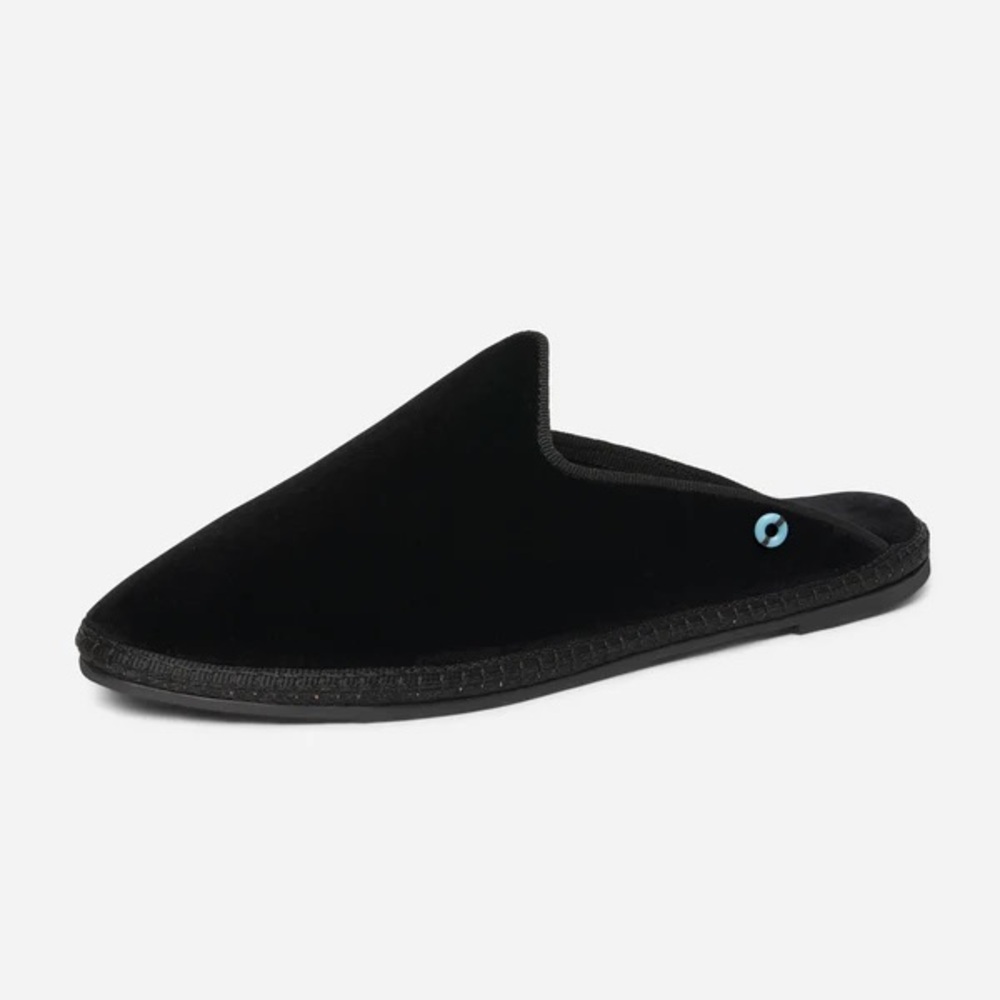 Piedaterre Venezia Dandy Black Velvet Slippers 44